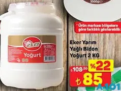 EKER YARIM YAĞLI BİDON YOĞURT 2 KG